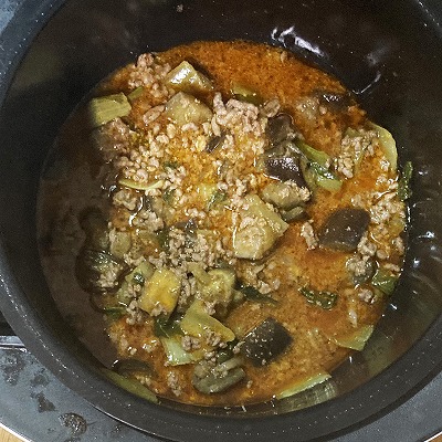 ホットクックで麻婆茄子